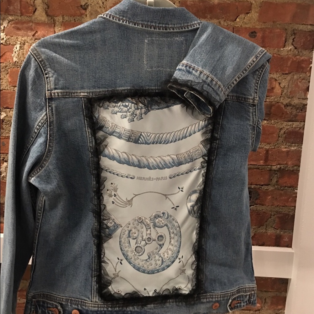 One of a kind jacket with vintage Hermès Panel